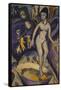 Female Nude with Badezuber; Weiblicher Akt Mit Badezuber-Ernst Ludwig Kirchner-Framed Stretched Canvas
