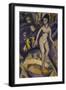 Female Nude with Badezuber; Weiblicher Akt Mit Badezuber-Ernst Ludwig Kirchner-Framed Giclee Print