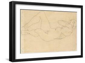 Female Nude with Hands Behind Head, 1914-Egon Schiele-Framed Giclee Print