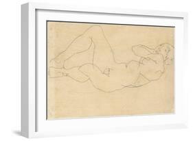 Female Nude with Hands Behind Head, 1914-Egon Schiele-Framed Giclee Print