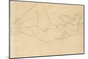 Female Nude with Hands Behind Head, 1914-Egon Schiele-Mounted Giclee Print