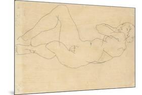 Female Nude with Hands Behind Head, 1914-Egon Schiele-Mounted Giclee Print