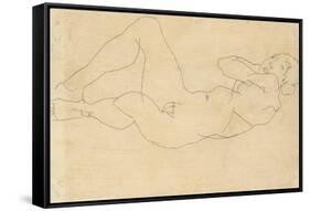 Female Nude with Hands Behind Head, 1914-Egon Schiele-Framed Stretched Canvas