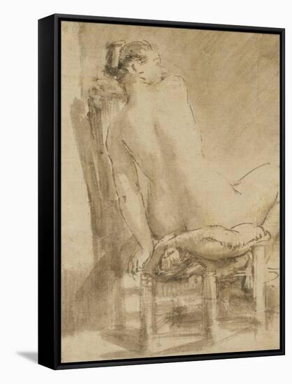 Female Nude-Rembrandt van Rijn-Framed Stretched Canvas