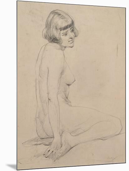 Female nude-Albert Williams-Mounted Premium Giclee Print