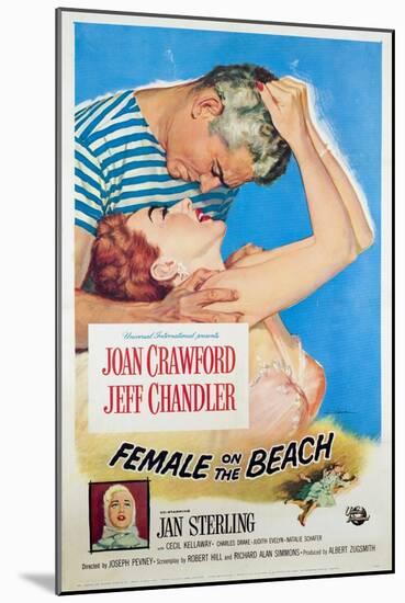 Female on the Beach, Jeff Chandler, Joan Crawford, Jan Sterling, 1955-null-Mounted Art Print