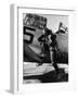 Female Pilot of the Us Women's Air Force Service Posed with Her Leg Up on the Wing of an Airplane-Peter Stackpole-Framed Photographic Print