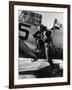 Female Pilot of the Us Women's Air Force Service Posed with Her Leg Up on the Wing of an Airplane-Peter Stackpole-Framed Photographic Print