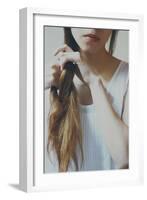 Female Plaiting Hair-Carolina Hernandez-Framed Photographic Print