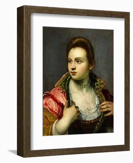 Female Portrait, Prolonged-Jacopo Robusti Tintoretto-Framed Giclee Print