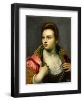 Female Portrait, Prolonged-Jacopo Robusti Tintoretto-Framed Giclee Print