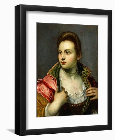 Female Portrait, Prolonged-Jacopo Robusti Tintoretto-Framed Giclee Print