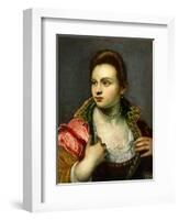 Female Portrait, Prolonged-Jacopo Robusti Tintoretto-Framed Giclee Print