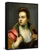 Female Portrait, Prolonged-Jacopo Robusti Tintoretto-Framed Stretched Canvas