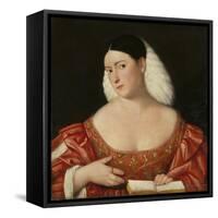 Female Portrait-Bernardino Licinio-Framed Stretched Canvas