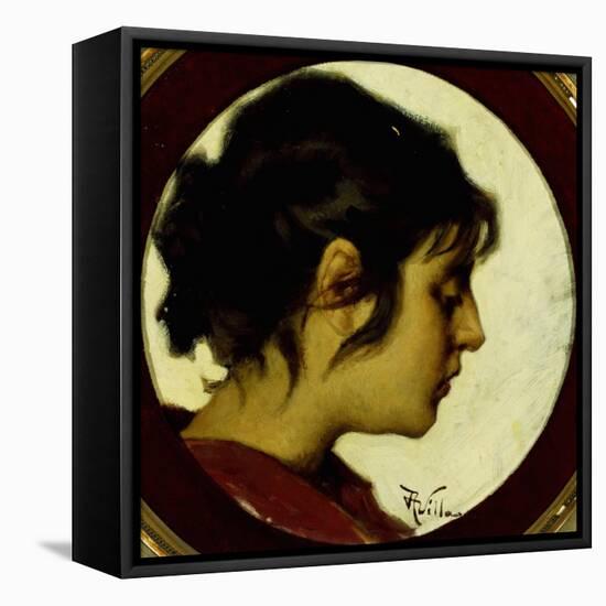 Female Profile-Aleardo Villa-Framed Stretched Canvas