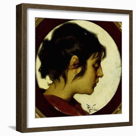 Female Profile-Aleardo Villa-Framed Giclee Print