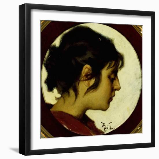 Female Profile-Aleardo Villa-Framed Giclee Print