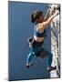 Female Rock Climber Reaching for a Grip, New Paltz, New York, USA-null-Mounted Photographic Print