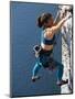 Female Rock Climber Reaching for a Grip, New Paltz, New York, USA-null-Mounted Photographic Print