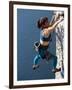 Female Rock Climber Reaching for a Grip, New Paltz, New York, USA-null-Framed Photographic Print