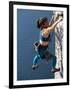 Female Rock Climber Reaching for a Grip, New Paltz, New York, USA-null-Framed Photographic Print