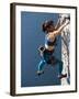 Female Rock Climber Reaching for a Grip, New Paltz, New York, USA-null-Framed Photographic Print