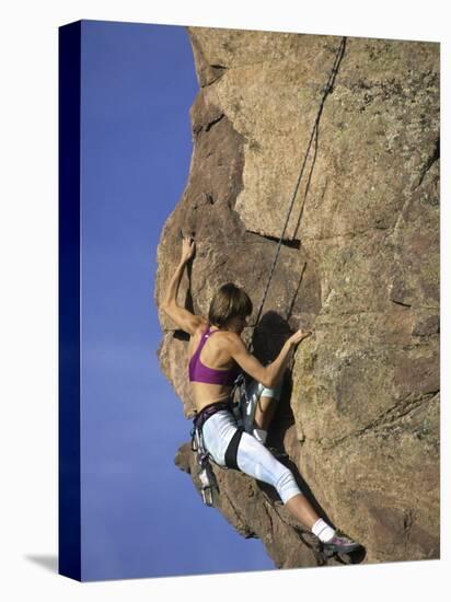 Female Rock Climber-null-Stretched Canvas