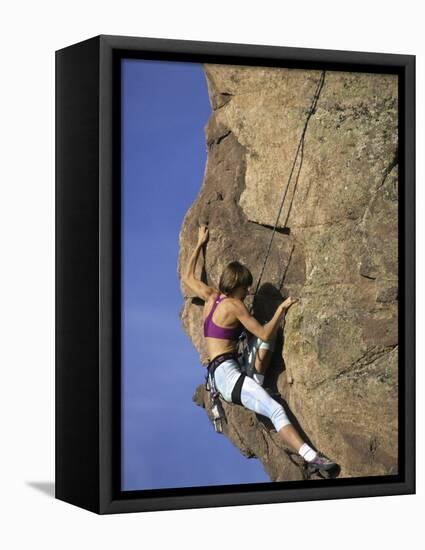 Female Rock Climber-null-Framed Stretched Canvas