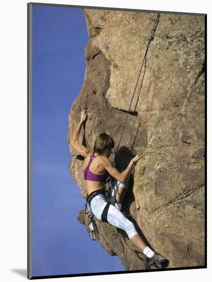 Female Rock Climber-null-Mounted Photographic Print