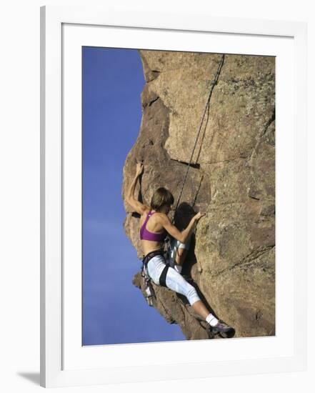 Female Rock Climber-null-Framed Photographic Print