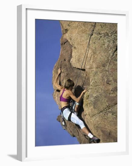 Female Rock Climber-null-Framed Photographic Print