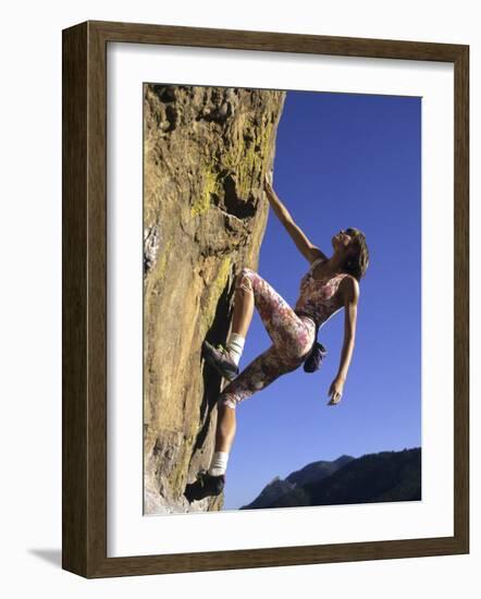 Female Rock Climber-null-Framed Photographic Print