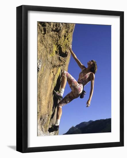 Female Rock Climber-null-Framed Photographic Print