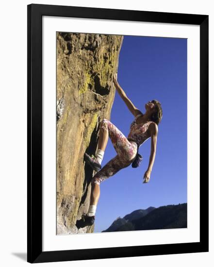 Female Rock Climber-null-Framed Photographic Print