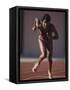 Female Runner at the Start of a Track Race-null-Framed Stretched Canvas