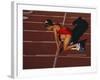 Female Runner at the Start of a Track Race-null-Framed Photographic Print