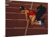 Female Runner at the Start of a Track Race-null-Mounted Photographic Print