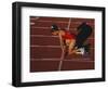 Female Runner at the Start of a Track Race-null-Framed Photographic Print