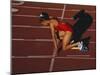 Female Runner at the Start of a Track Race-null-Mounted Photographic Print