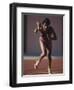 Female Runner at the Start of a Track Race-null-Framed Photographic Print