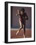 Female Runner at the Start of a Track Race-null-Framed Photographic Print