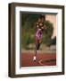 Female Runner Competing in a Track Race-null-Framed Photographic Print