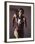 Female Runner Competing in a Track Race-null-Framed Photographic Print