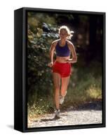 Female Runner Out on the Trails-null-Framed Stretched Canvas