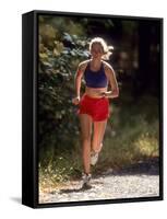 Female Runner Out on the Trails-null-Framed Stretched Canvas