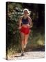 Female Runner Out on the Trails-null-Stretched Canvas