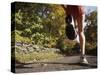 Female Runner Out on the Trails-null-Stretched Canvas