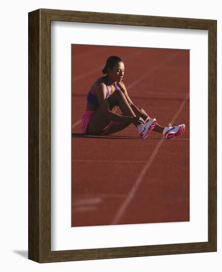 Female Runner Takinfg a Break During Training-null-Framed Photographic Print