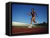 Female Runner Training on the Track-null-Framed Stretched Canvas